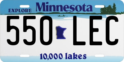 MN license plate 550LEC