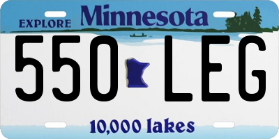 MN license plate 550LEG