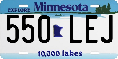 MN license plate 550LEJ