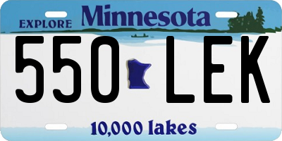 MN license plate 550LEK