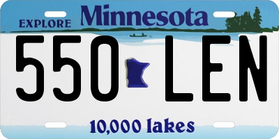 MN license plate 550LEN