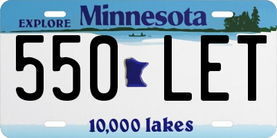 MN license plate 550LET