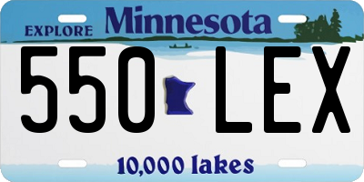 MN license plate 550LEX