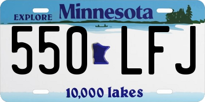 MN license plate 550LFJ