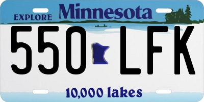 MN license plate 550LFK
