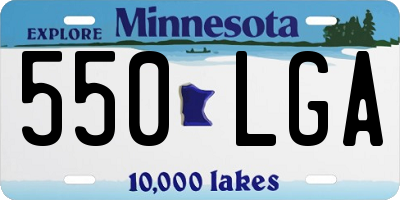MN license plate 550LGA