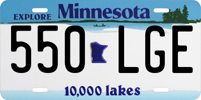 MN license plate 550LGE