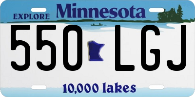 MN license plate 550LGJ