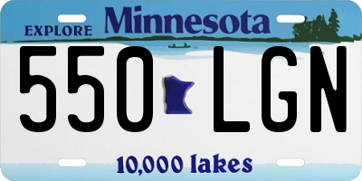 MN license plate 550LGN