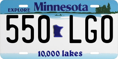 MN license plate 550LGO