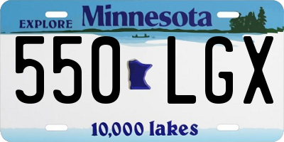 MN license plate 550LGX