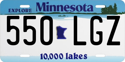 MN license plate 550LGZ