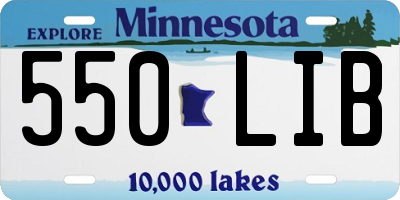MN license plate 550LIB