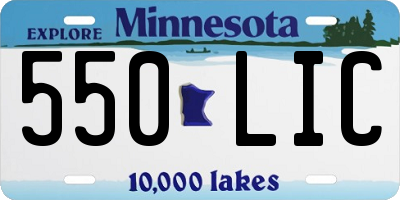 MN license plate 550LIC