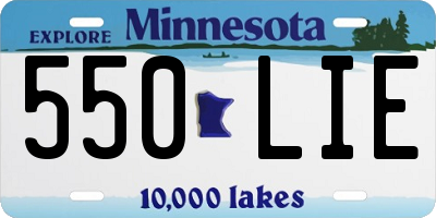 MN license plate 550LIE