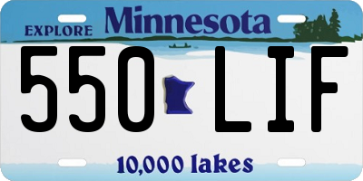 MN license plate 550LIF