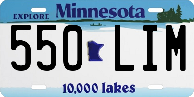 MN license plate 550LIM