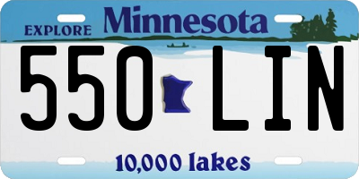 MN license plate 550LIN