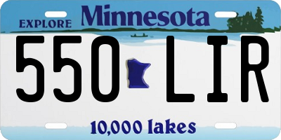 MN license plate 550LIR