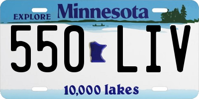 MN license plate 550LIV