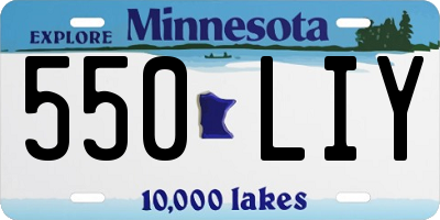 MN license plate 550LIY