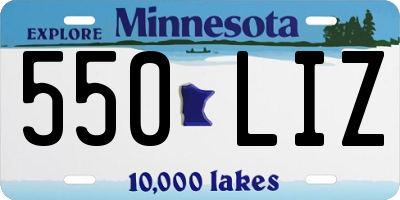 MN license plate 550LIZ