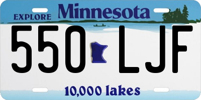 MN license plate 550LJF
