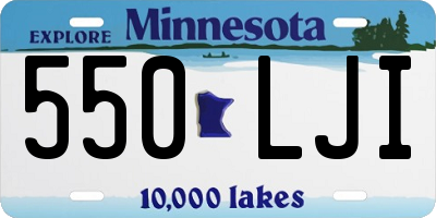 MN license plate 550LJI