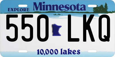 MN license plate 550LKQ