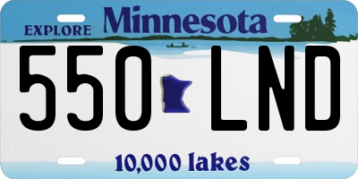 MN license plate 550LND