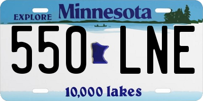 MN license plate 550LNE