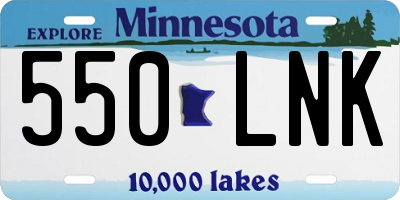 MN license plate 550LNK