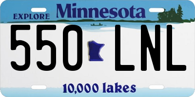 MN license plate 550LNL