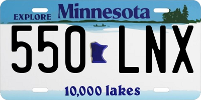 MN license plate 550LNX