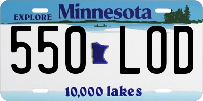 MN license plate 550LOD