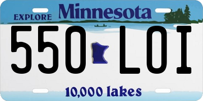 MN license plate 550LOI