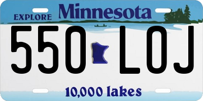 MN license plate 550LOJ