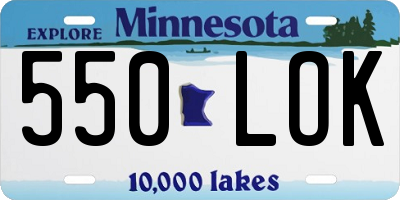 MN license plate 550LOK