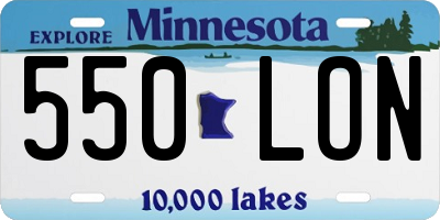 MN license plate 550LON