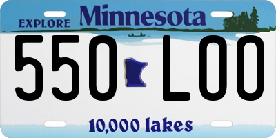 MN license plate 550LOO