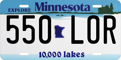 MN license plate 550LOR