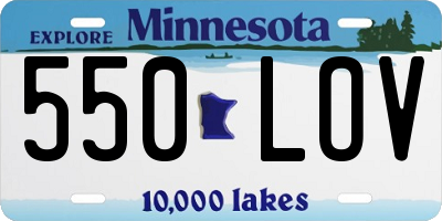MN license plate 550LOV