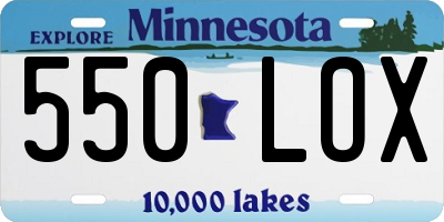MN license plate 550LOX