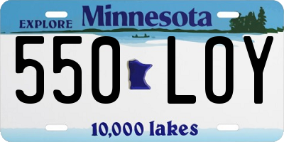 MN license plate 550LOY