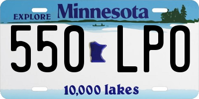 MN license plate 550LPO