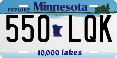 MN license plate 550LQK