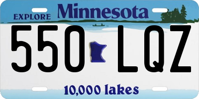 MN license plate 550LQZ