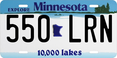 MN license plate 550LRN