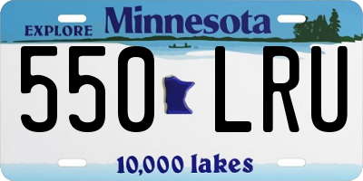 MN license plate 550LRU
