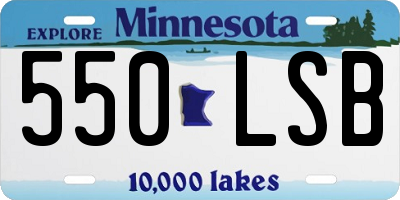 MN license plate 550LSB